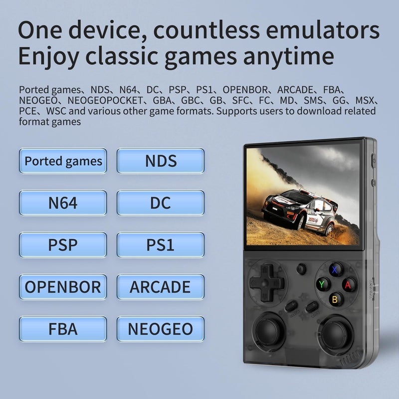 Aivuidbs G350 Retro Game Console,Linux System RK3326 G350 Handheld Game Console Built-in 64G TF Card 4371 Games,3.5-inch IPS Screen, WiFi, Bluetooth HDMI Output, 3200mAh Battery - Image 5